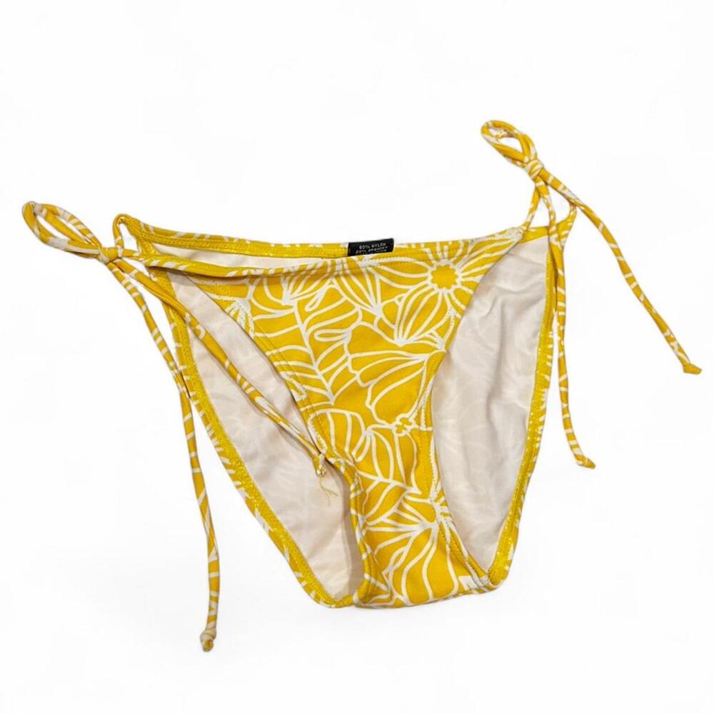 B-split Yellow bikini bottoms with adjustable straps